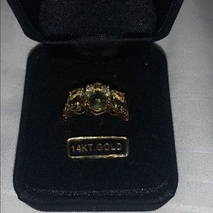 Size 8 14 Kt. Gold Ring With Sapphire Stones